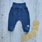 Hose mit Fuß Waffelpique Unisex Blau