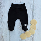 Hose mit Fuß Waffelpique Unisex Schwarz