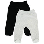 Baby Hose mit Fuß Set 2er Pack (Schwarz, Grau)