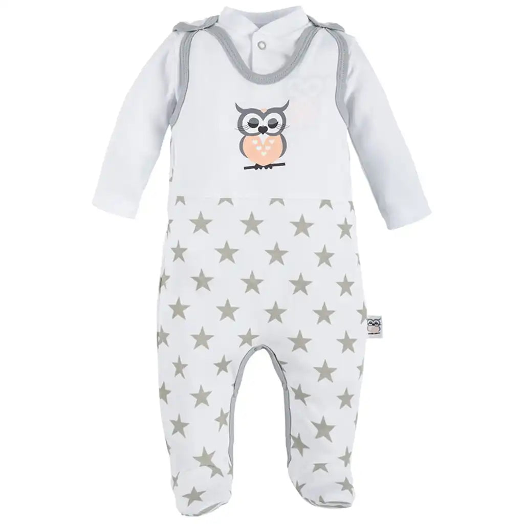 Baby Strampler-Set mit Langarmshirt Eule