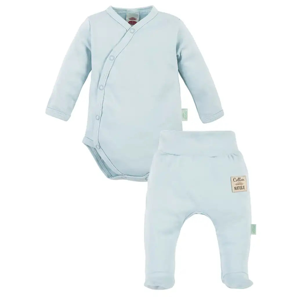 Baby Bekleidungs Set Wickelbody & Hose HellBlau