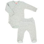 Baby Bekleidungs Set Grau (Wickelbody & Hose)