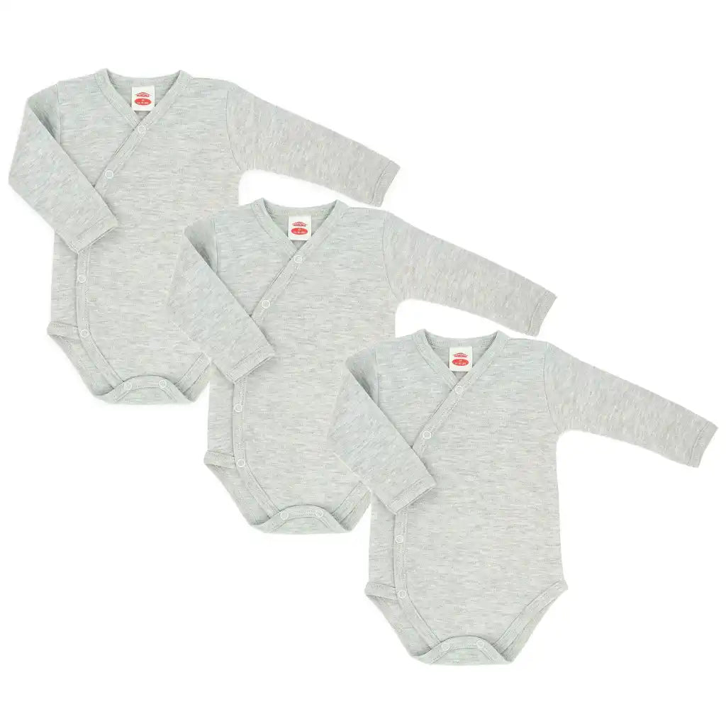 Baby Wickelbody Set 3er Pack (Grau)