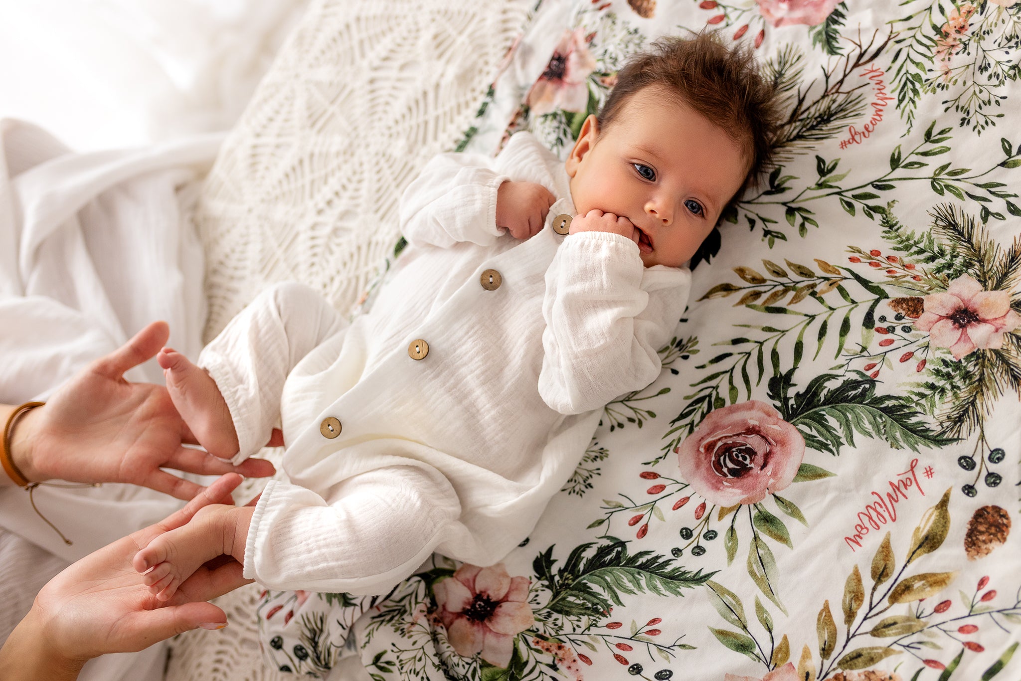 Baby Musselin Strampler Langarm -Rosa-