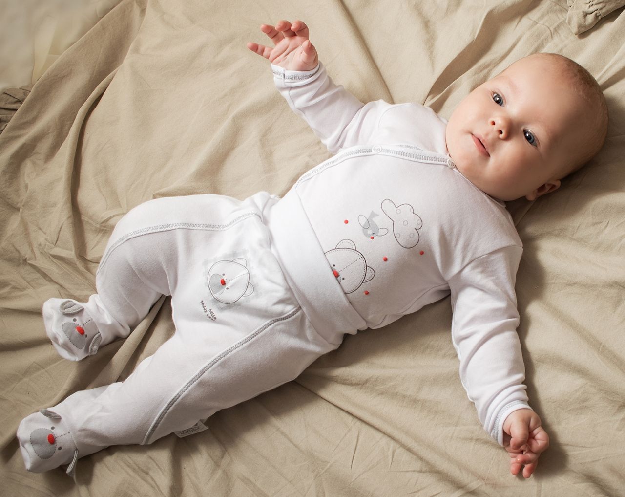 Baby Wickelbody langarm - Organic White-