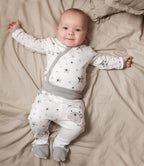 Langarm Body in Wickeloptik Teddy Sterne
