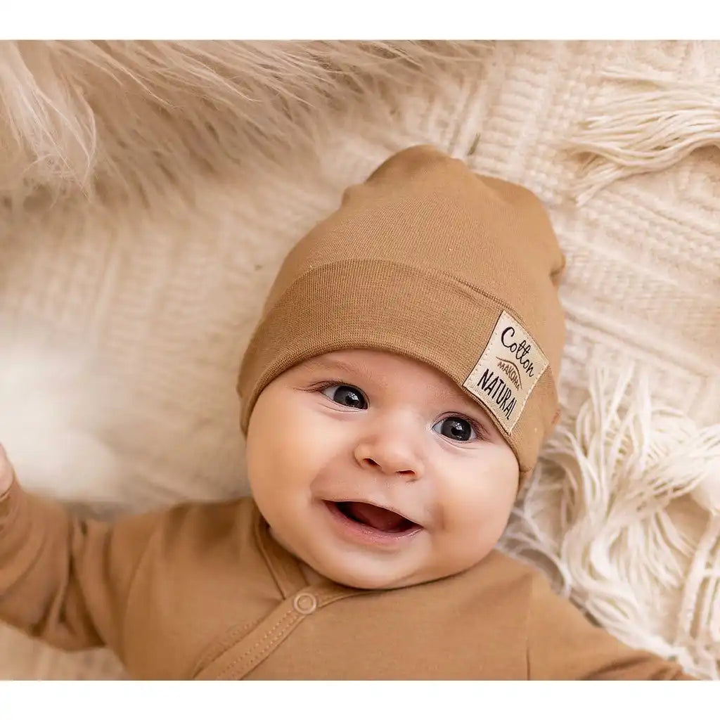 Baby Mütze ohne Bindeband Braun -Easy Life-