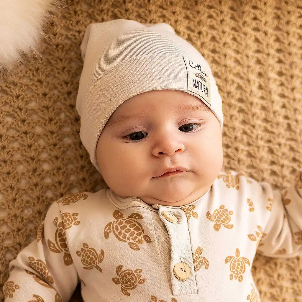 Baby Mütze ohne Bindeband Beige -Easy Life-