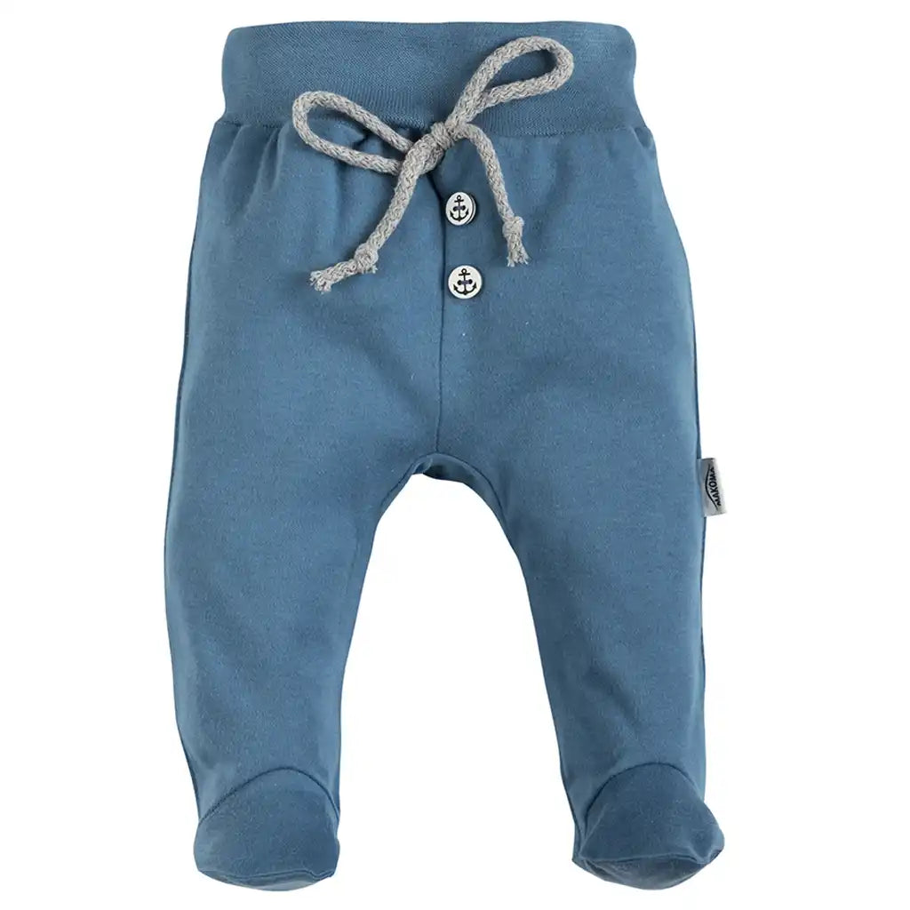 Baby Hose mit Fuß und hohem bund für Jungen & Mädchen blau -BlueSea-