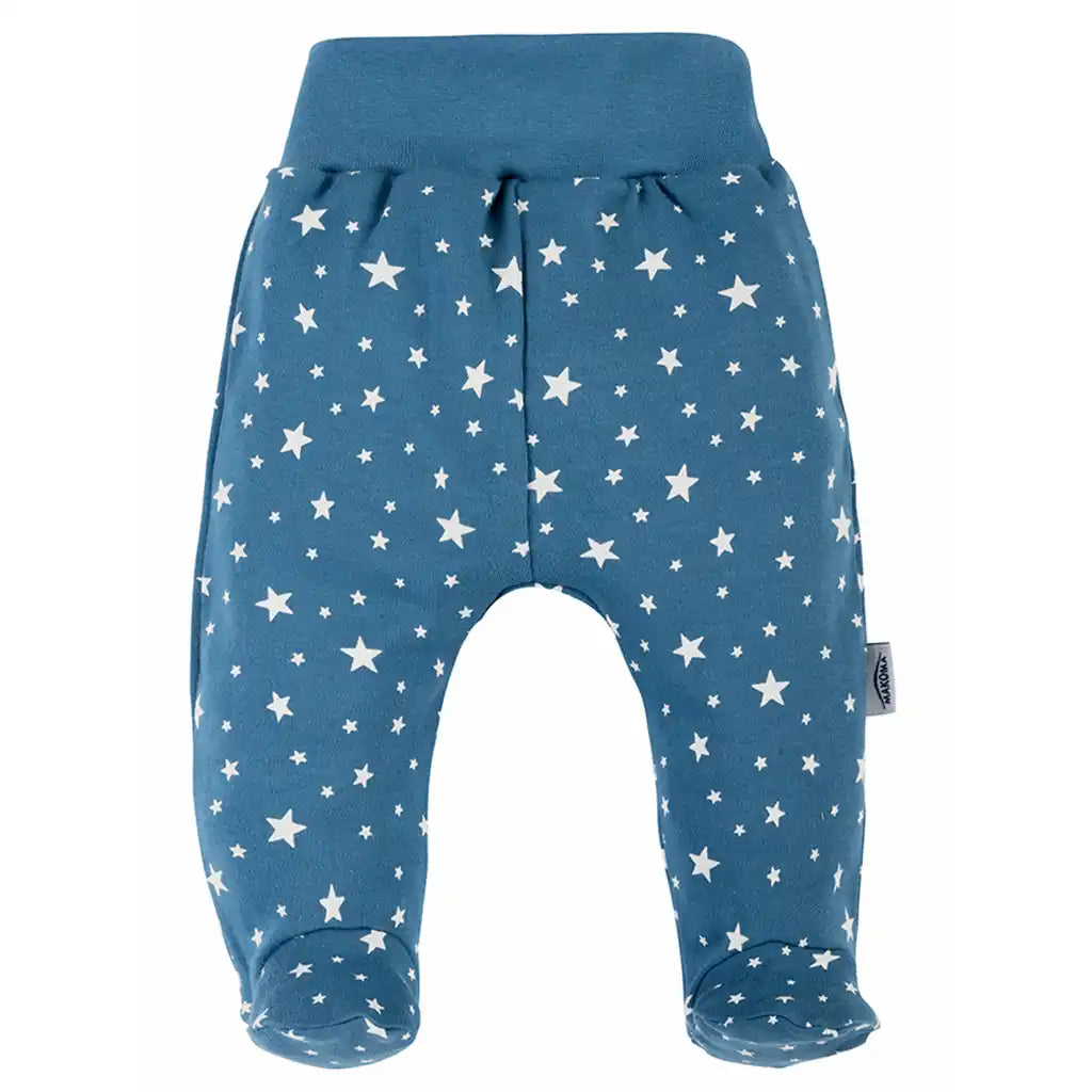 Baby Hose mit Fuß Strampelhose für Jungen Sterne Blau