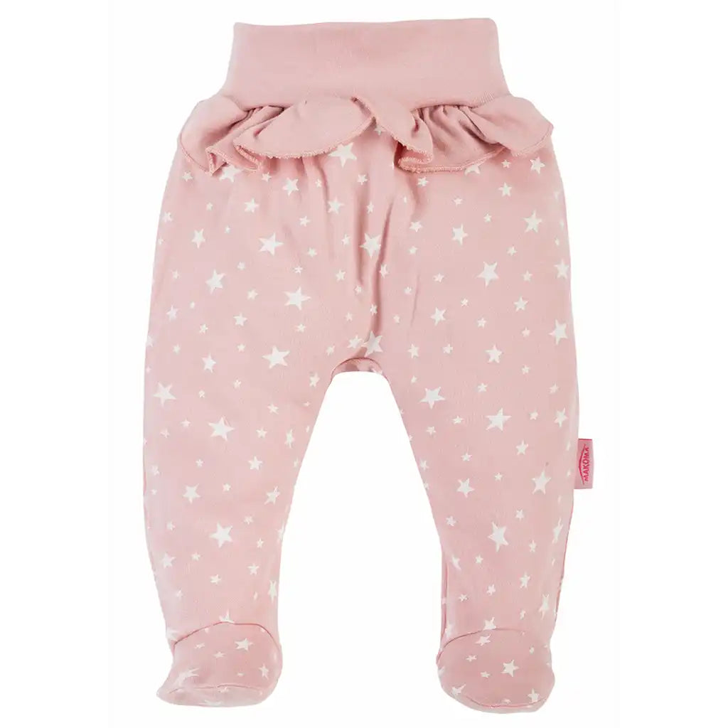 Baby Hose mit Fuß Strampelhose für Mädchen Sterne Rosa