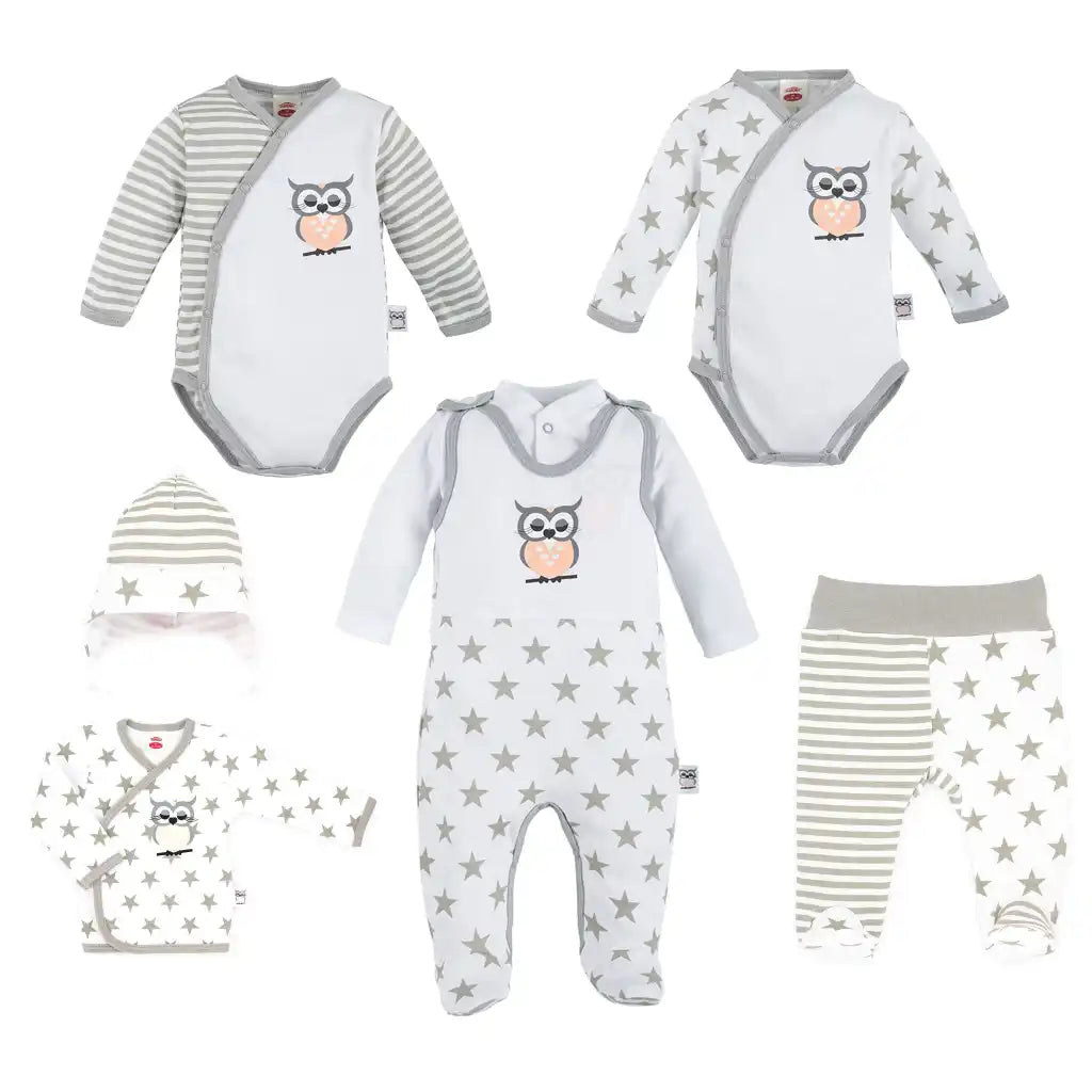 Baby Erstausstattung Set Eule 6 tlg.