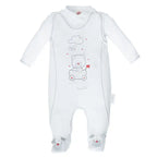 Baby Strampler-Set mit Langarmshirt Organic White