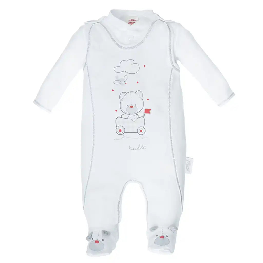 Baby Strampler-Set mit Langarmshirt Organic White
