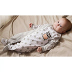 Baby Schlafstrampler mit Fuß Strampler Pyjama Schlafanzug Eule