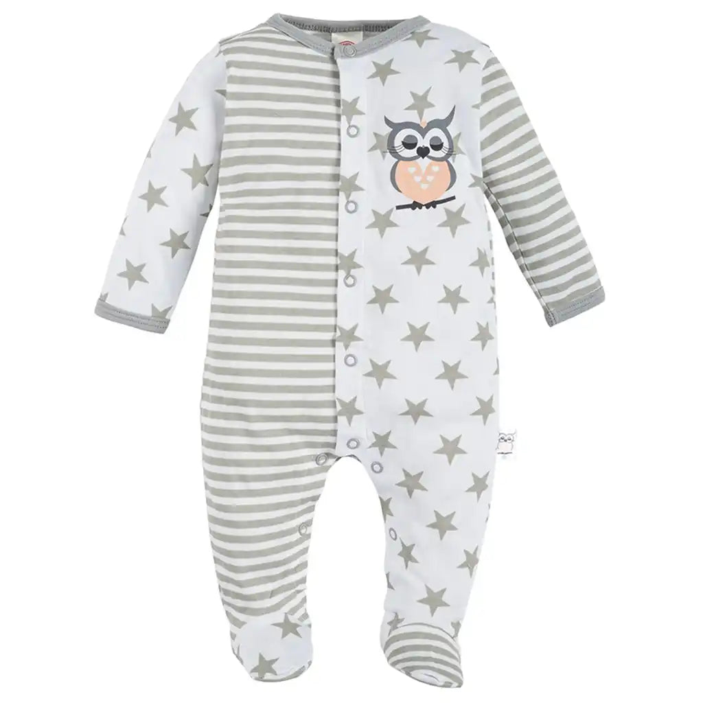 Baby Schlafstrampler mit Fuß Strampler Pyjama Schlafanzug Eule