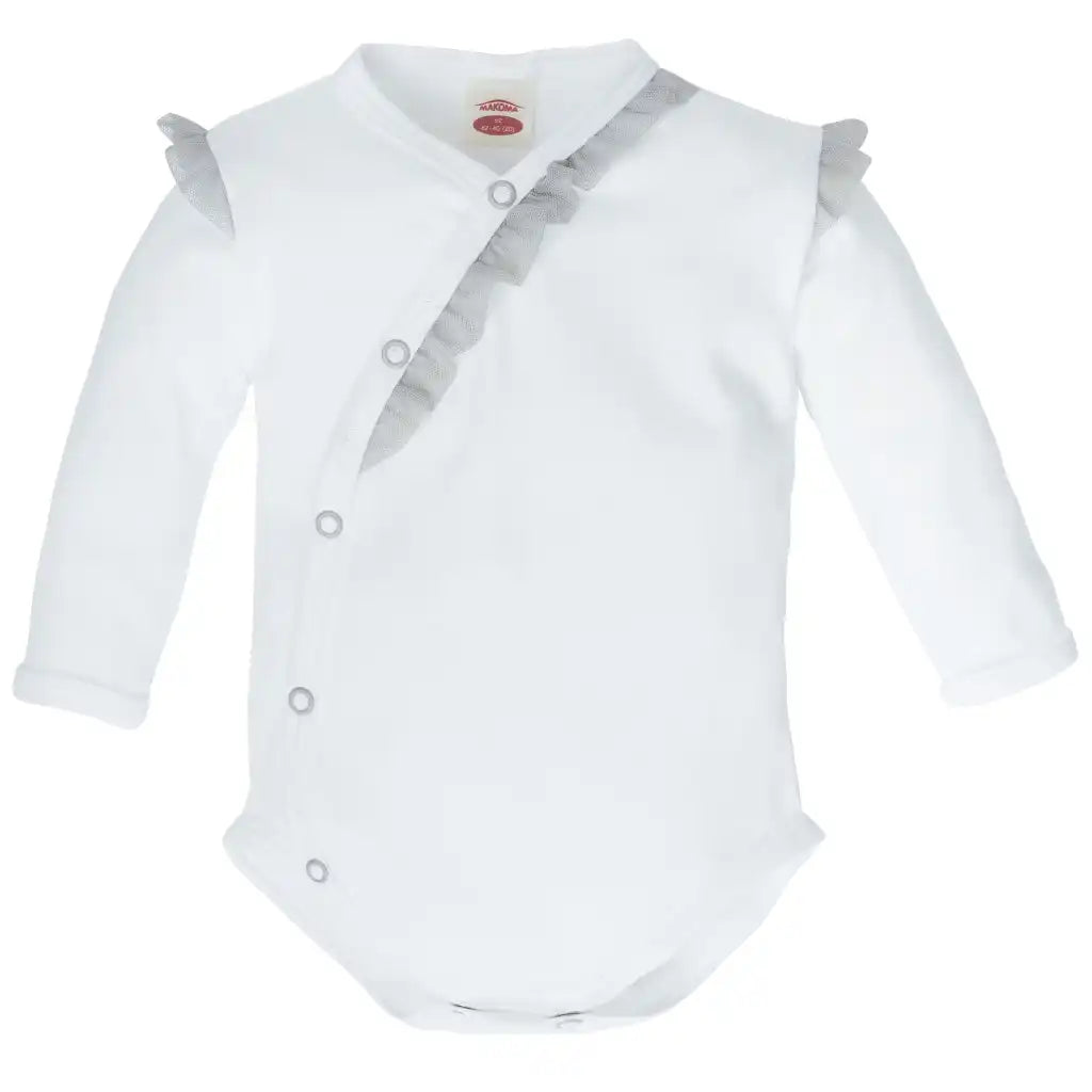 Baby Wickelbody Langarm Body Mädchen -Weiß Angelo-