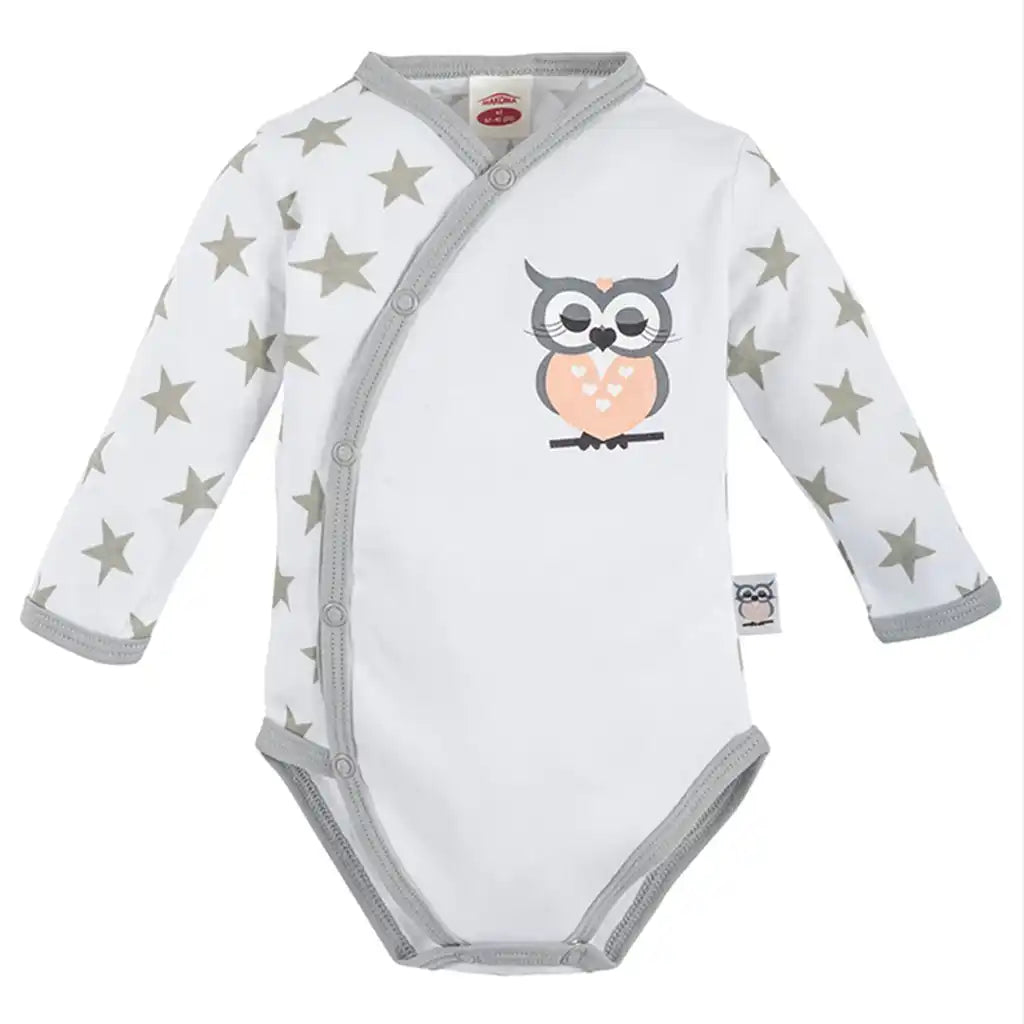Baby Bekleidungs Set Eule-Sterne (Wickelbody & Hose)