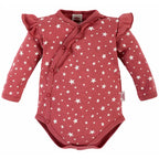 Baby Mädchen Langarm Body Sterne Rot