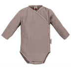 Baby Musselin Wickelbody Langarm Set 3er Pack (Braun, Weiß, Grün)