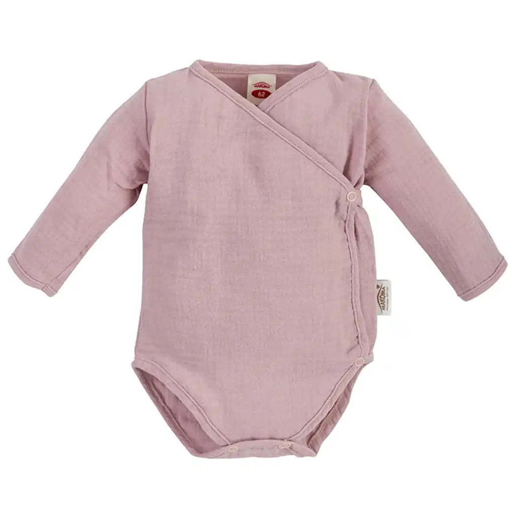 Baby Wickelbody Musselin Body Langarm -Rosa-