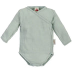 Baby Musselin Wickelbody Langarm Set 3er Pack (Braun, Weiß, Grün)
