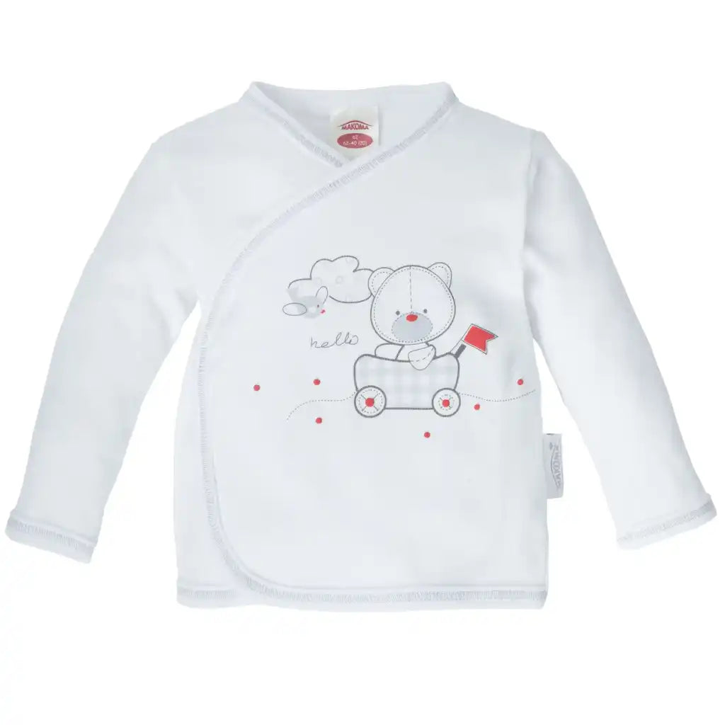 Langarm Wickeljacke Sweatshirt Neutral Weiß (Unisex) -Organic White-